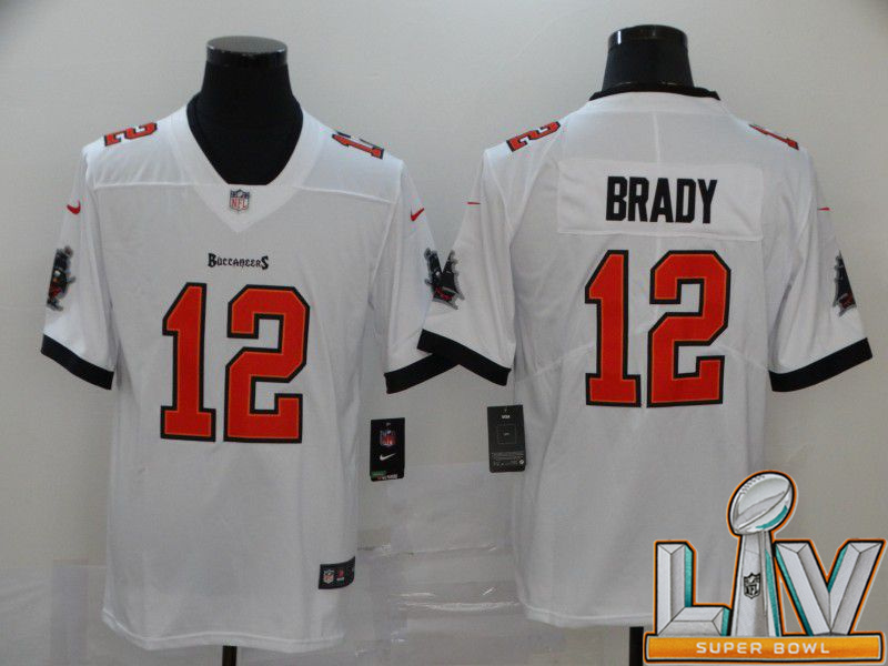 Super Bowl LV 2021 Men Tampa Bay Buccaneers #12 Brady White New Nike Limited Vapor Untouchable NFL Jerseys